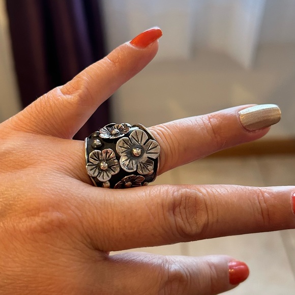 925 Silver floral adjustable ring - Picture 5 of 5